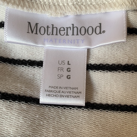 Maternity Cream and Black Sweatshirt with Lace Accents - Picture 5 of 6